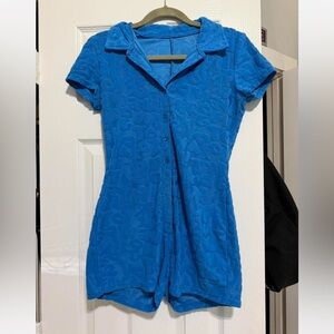 Blue beach romper small